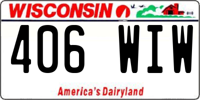 WI license plate 406WIW