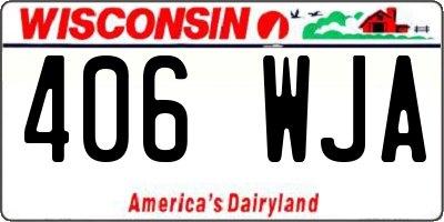 WI license plate 406WJA