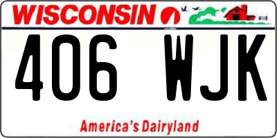 WI license plate 406WJK
