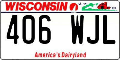 WI license plate 406WJL