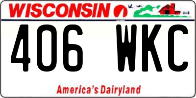 WI license plate 406WKC