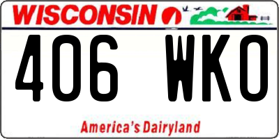 WI license plate 406WKO