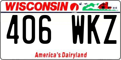 WI license plate 406WKZ