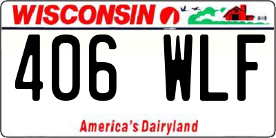 WI license plate 406WLF