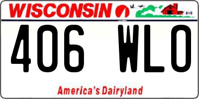 WI license plate 406WLO