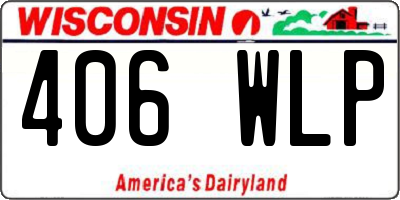 WI license plate 406WLP