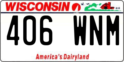 WI license plate 406WNM