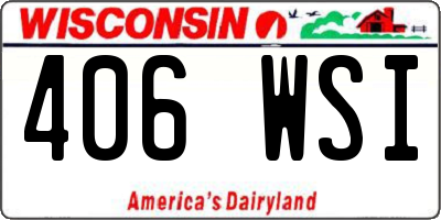 WI license plate 406WSI