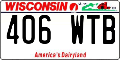 WI license plate 406WTB