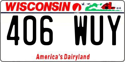 WI license plate 406WUY