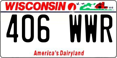 WI license plate 406WWR