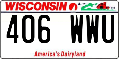 WI license plate 406WWU