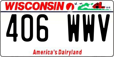 WI license plate 406WWV