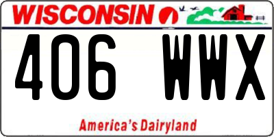 WI license plate 406WWX