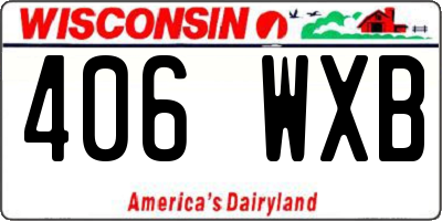 WI license plate 406WXB