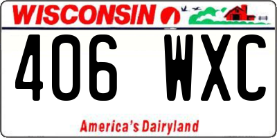 WI license plate 406WXC
