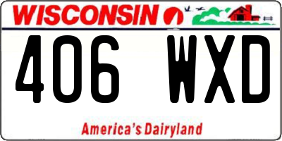 WI license plate 406WXD