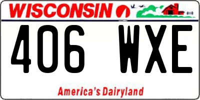 WI license plate 406WXE