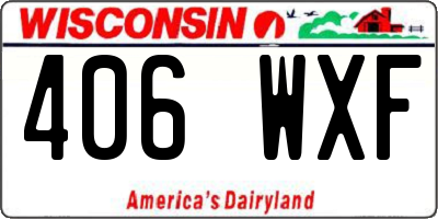 WI license plate 406WXF