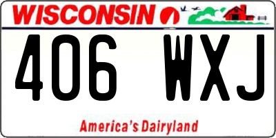 WI license plate 406WXJ