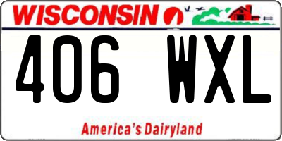WI license plate 406WXL
