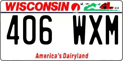 WI license plate 406WXM
