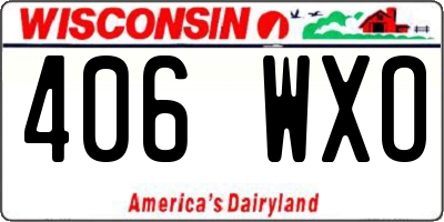 WI license plate 406WXO
