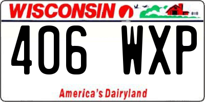 WI license plate 406WXP