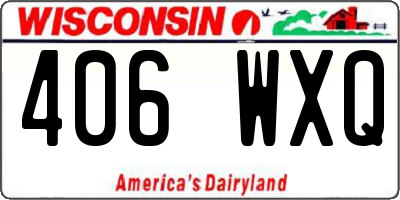 WI license plate 406WXQ