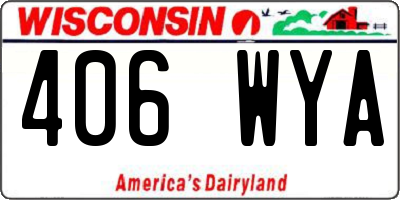 WI license plate 406WYA