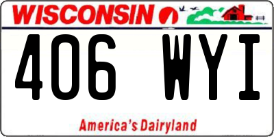 WI license plate 406WYI