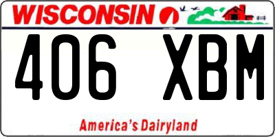 WI license plate 406XBM