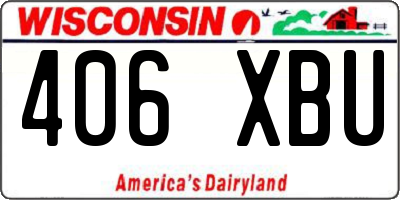 WI license plate 406XBU