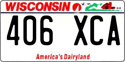 WI license plate 406XCA