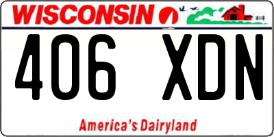 WI license plate 406XDN