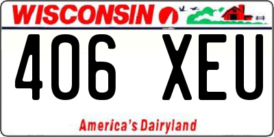 WI license plate 406XEU