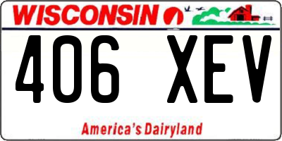 WI license plate 406XEV