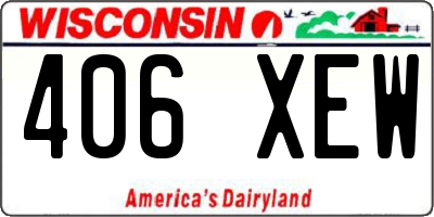 WI license plate 406XEW