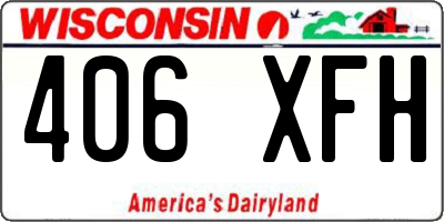 WI license plate 406XFH