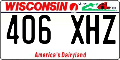 WI license plate 406XHZ