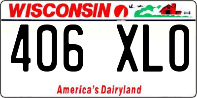WI license plate 406XLO