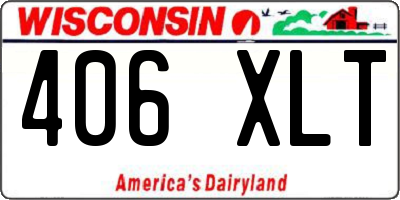 WI license plate 406XLT