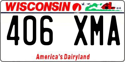 WI license plate 406XMA
