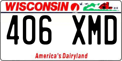 WI license plate 406XMD
