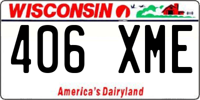 WI license plate 406XME