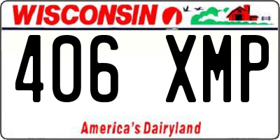 WI license plate 406XMP