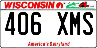 WI license plate 406XMS