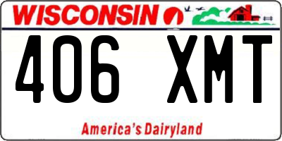 WI license plate 406XMT