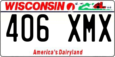 WI license plate 406XMX