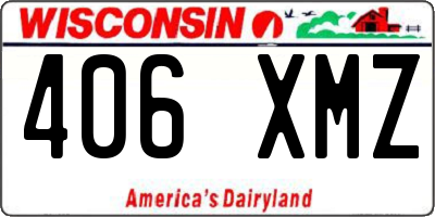 WI license plate 406XMZ